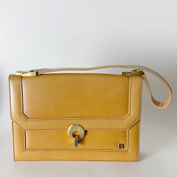 Vintage Handbags - Vintage top handle leather purse